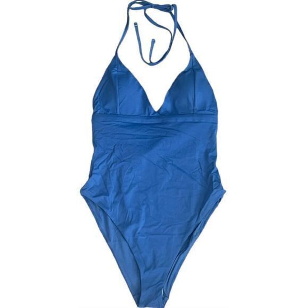 Andie Swim The Lagos One Piece Swimsuit Halter Tie Neck Horizon‎ Blue Size XL - Picture 5 of 14
